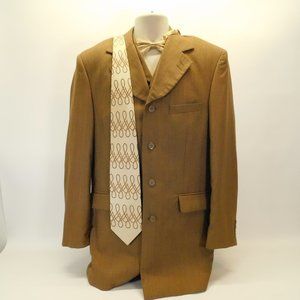 EJ Samuel Brown Jacket/Vest & Ties 40R CL3124 0420